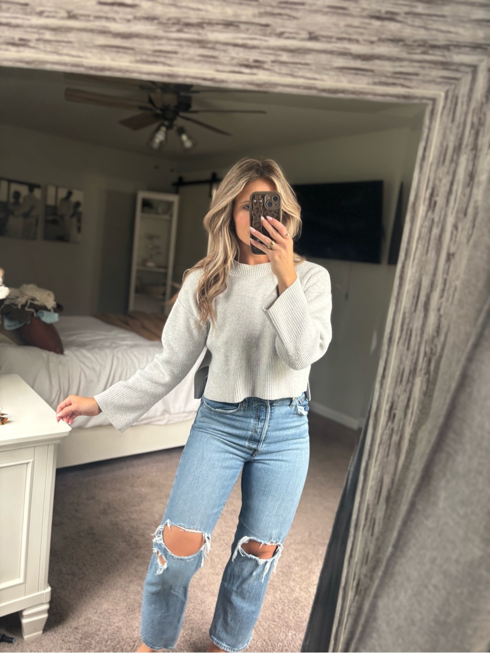 Cozy Light Gray Knit Sweater